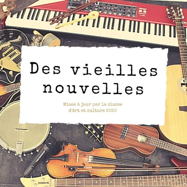 All aspects of the six-track French-language CD called 'Des vieilles nouvelles' were produced by the students, from the vocals and music to the production and promotion. This is a look at the CD cover.  