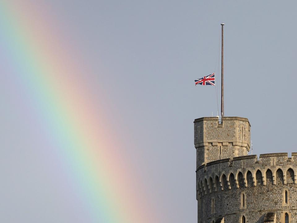 Flags at Windsor Castle lowered to half-staff at Windsor Castle following Queen Elizabeth II's death on September 8.