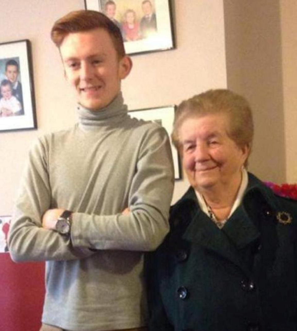 Billy Hood pictured with his grandmother (Family handout/Detained in Dubai/SWNS)