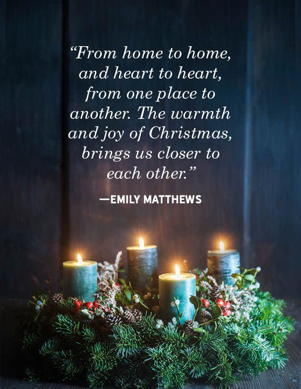 <p>"From home to home, and heart to heart, from one place to another. The warmth and joy of Christmas, brings us closer to each other." </p>