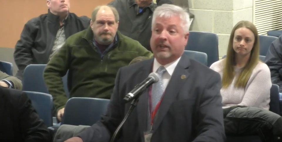 Neshaminy School District superintendent Rob McGee speaks at the Middletown Township