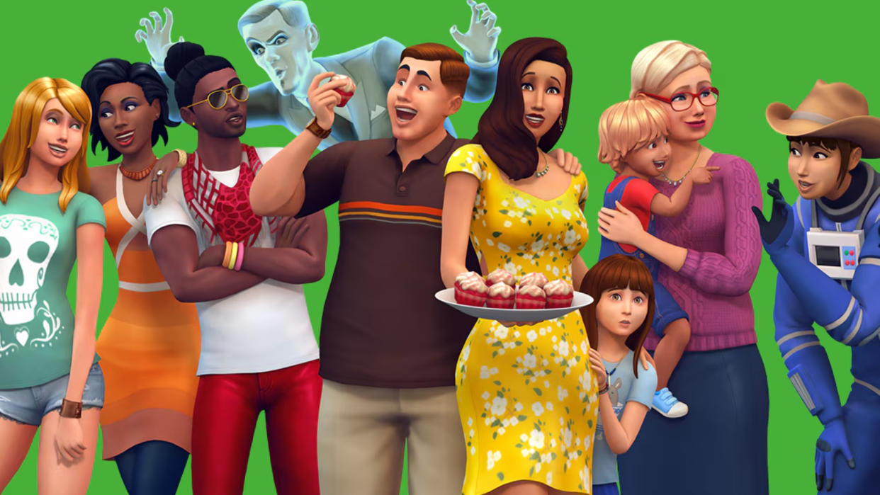  A collection of Sims from The Sims 4. 