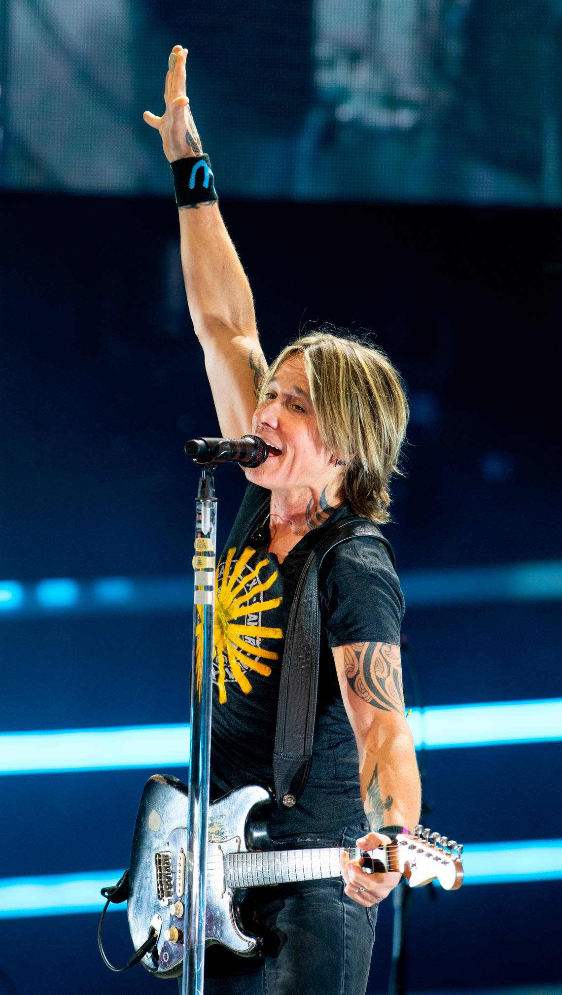 Keith Urban in concert at Raleigh, N.C.’s Coastal Credit Union Music Pavilion at Walnut Creek, Saturday night, Aug. 13, 2022.