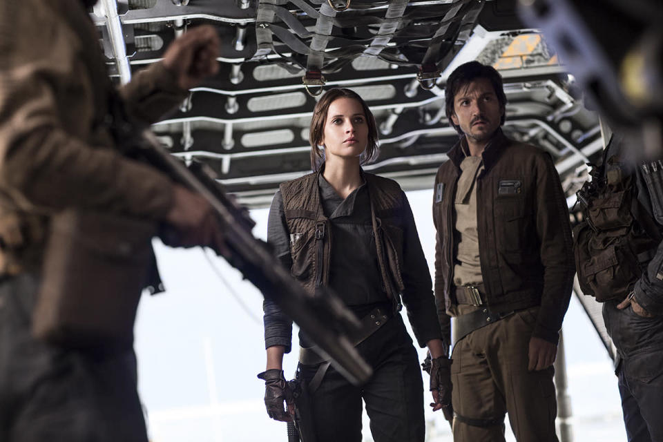 <p>‘Rogue One: A Star Wars Story’</p><p>Felicity Jones and Diego Luna.</p>