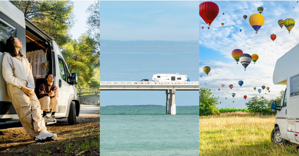 Three Images of RVs in USA and France