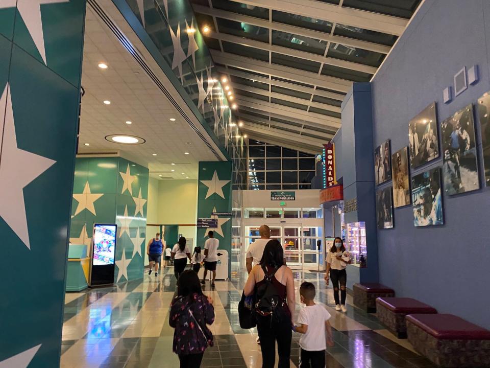 A view of the All-Star Movies Resort lobby.