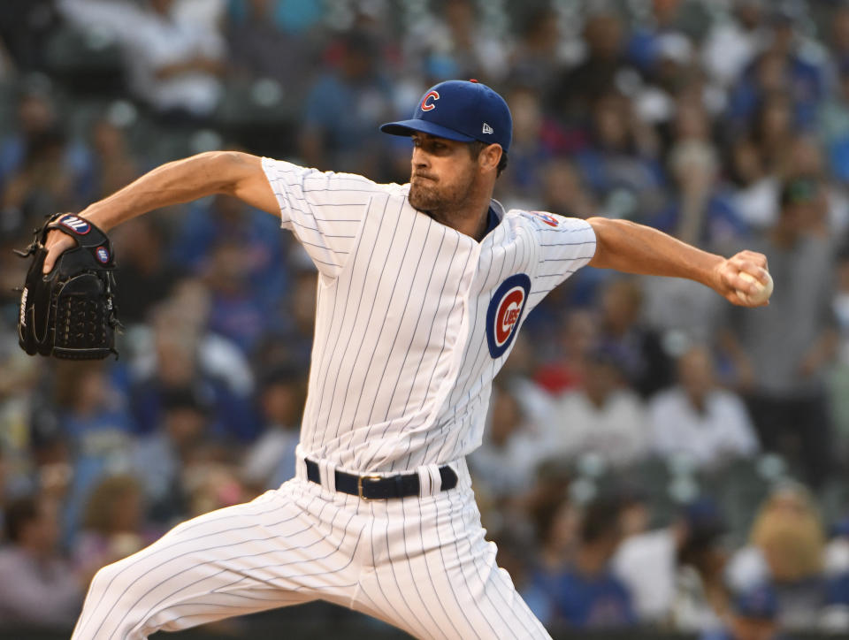 Cubs starter Cole Hamels has been a tremendous pickup for Chicago. (AP)