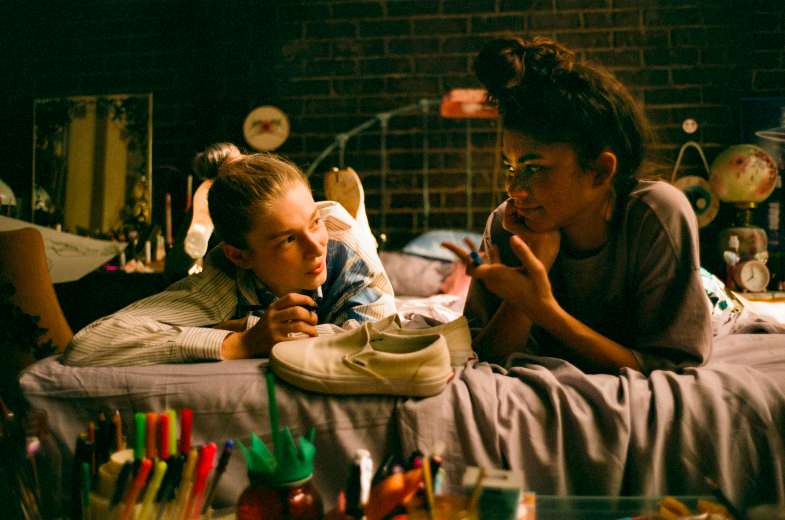 &quot;Euphoria&quot; still of Hunter (L) and Zendaya (R) on a bed