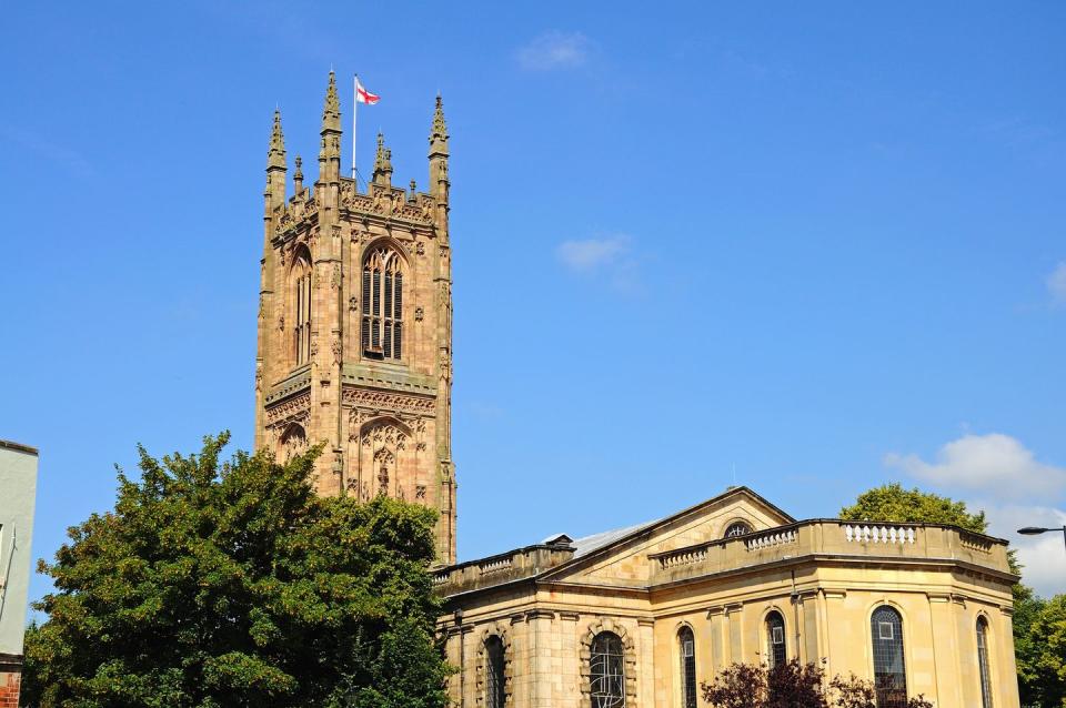 the cathedral of all saints, derby, derbyshire, england, uk, western europe