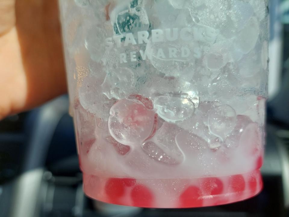 The popping pearls at the bottom of a Starbucks drink