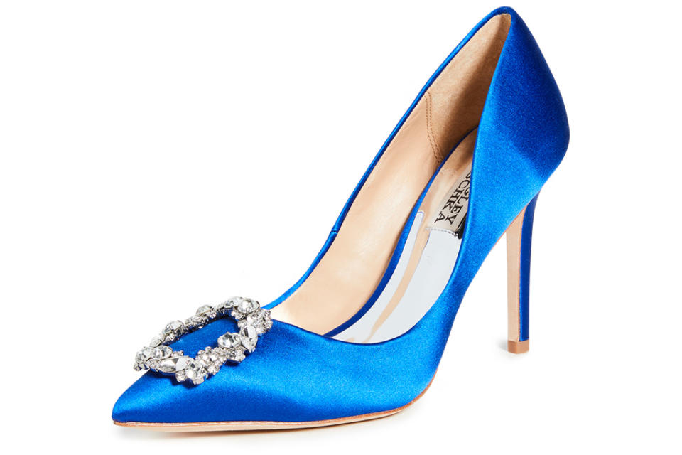 blue heels, sandals, badgley mischka