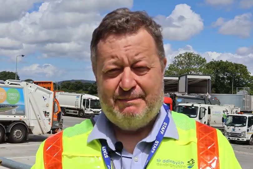 Cllr Jason McLellan, leader of Denbighshire Council, was filmed at a recycling centre issuing an apology