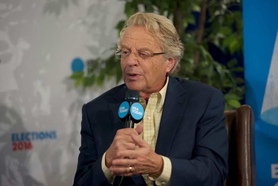 Talk show host Jerry Springer, better known to Cincinnatians as their former mayor, joins Enquirer reporter Sherry Coolidge in Philadelphia to discuss the first day of the Democratic National Convention.
