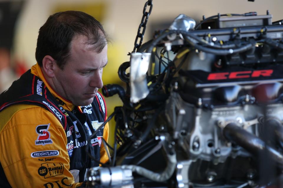 Ryan Newman can’t hear you over the sound of his engine. (Getty)