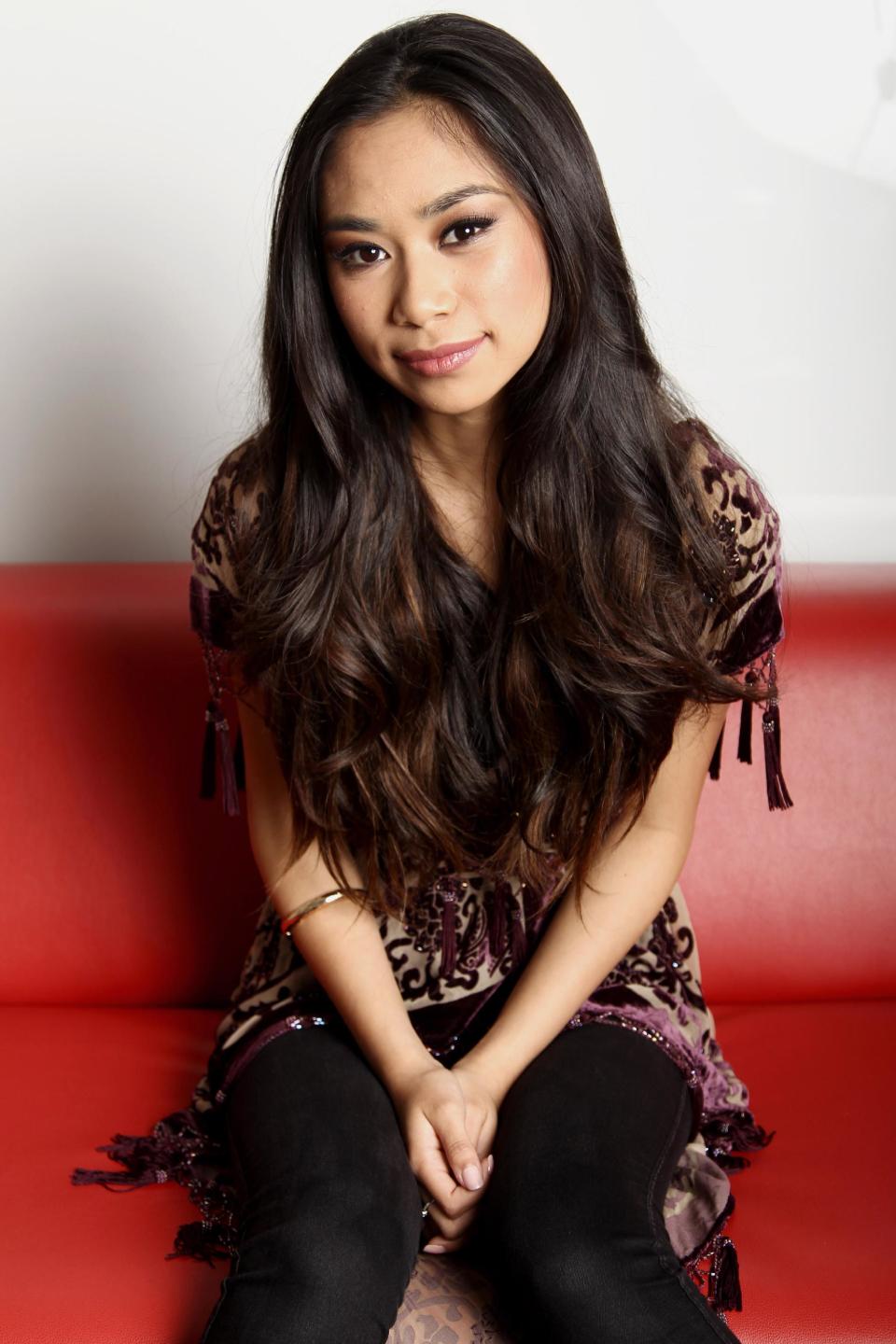 In this Tuesday, April 16, 2013 photo, singer Jessica Sanchez poses for a portrait, in Los Angeles. The petite powerhouse enjoyed singing ballads on last season's “American Idol,” where she placed second. But the 17-year-old admits that ballads aren't her only interest: Sanchez is hoping to capture a new and younger audience with her debut album, “Me, You and the Music,” released April 30. (Photo by Matt Sayles/Invision/AP, File)