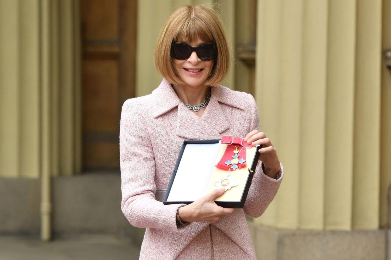 Anna Wintour: rarely seen without her dark glasses: Dominic Lipinski/PA