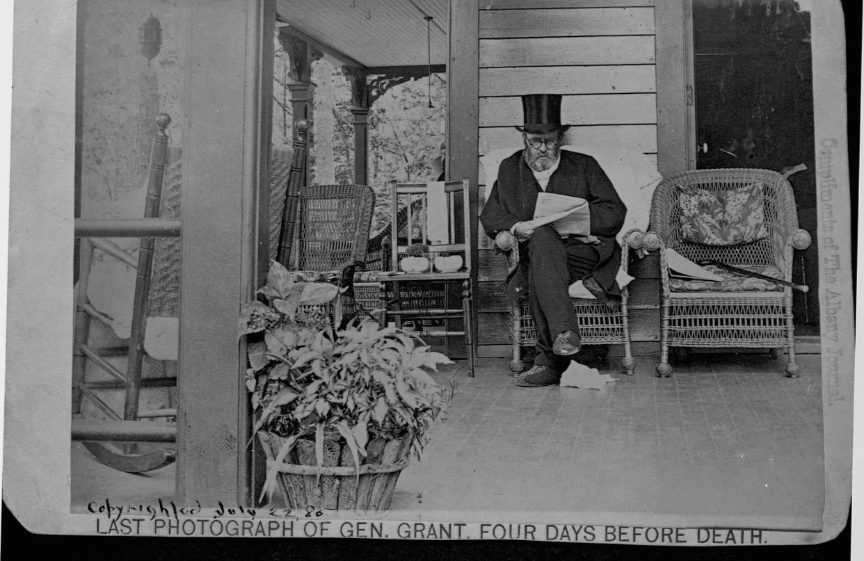 Ulysses S. Grant Reading Newspaper on Porch (Photo by Library of Congress/Corbis/VCG via Getty Images)