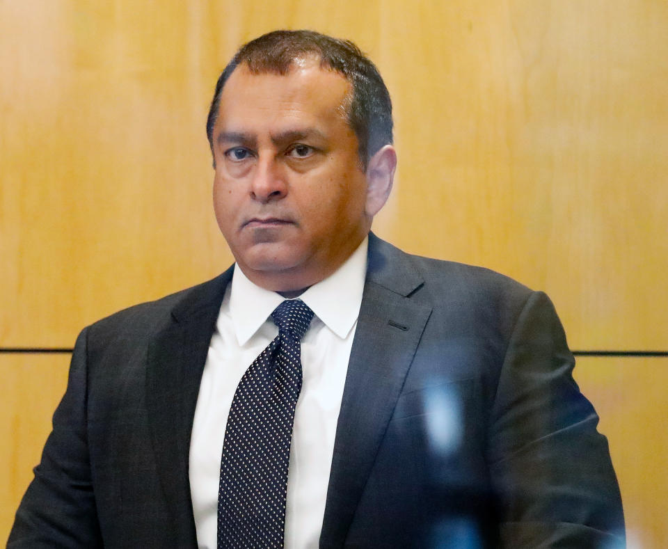 Former Theranos COO Ramesh Balwani appears in federal court for a status hearing on July 17, 2019 in San Jose, California.<span class="copyright">Kimberly White—Getty Images</span>