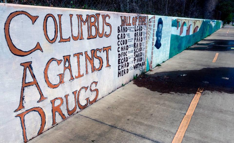 This is a portion of a mural painted on a wall along a portion of the Dr. Martin Luther King, Jr. Outdoor Learning Trail in Columbus, Georgia. 03/28/2024