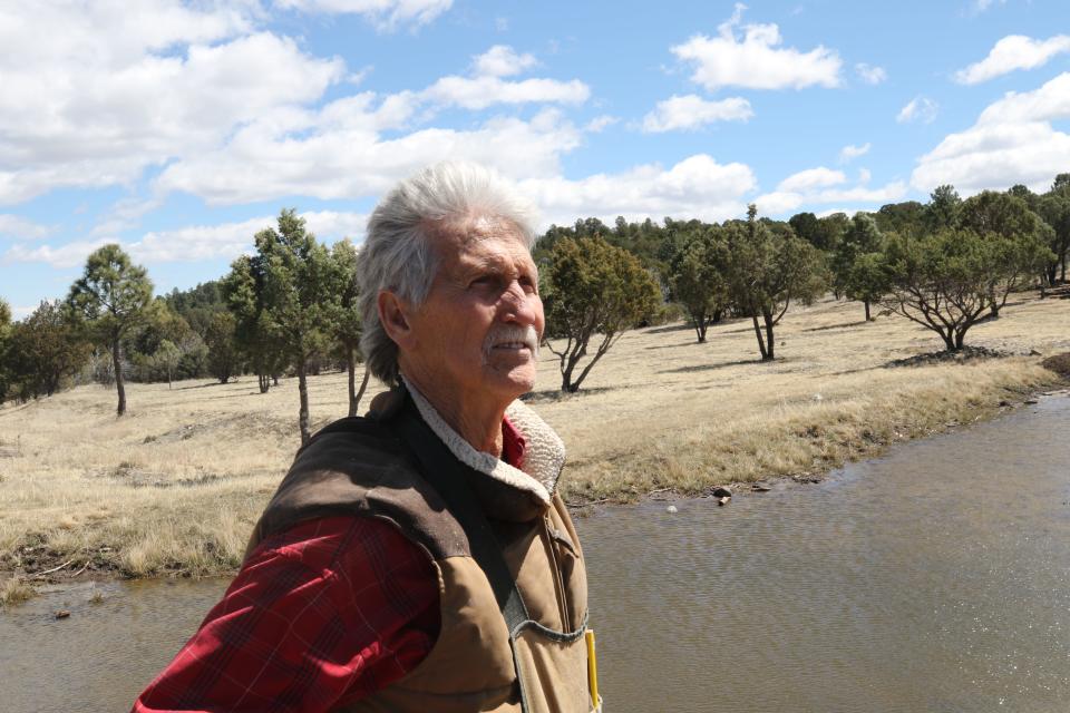 Pete Blanchard is pictured on his property adjacent to Roper Construction's concrete batch plant, March 27, 2024 in Alto.