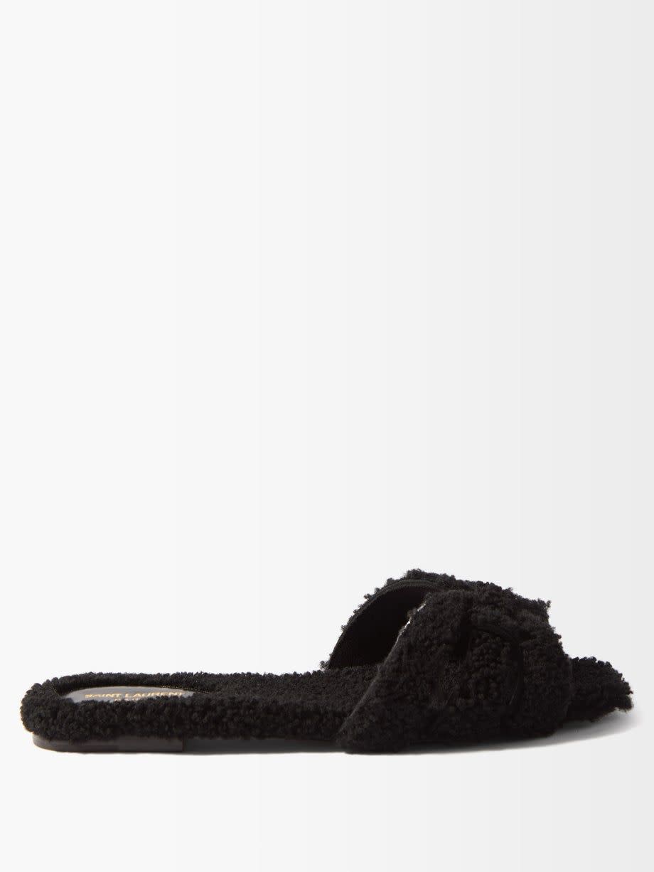 7) Tribute Shearling Slides