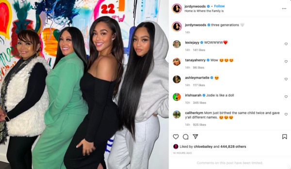 Same Face Every Generation': Jordyn Woods Sends Fans Into a Frenzy