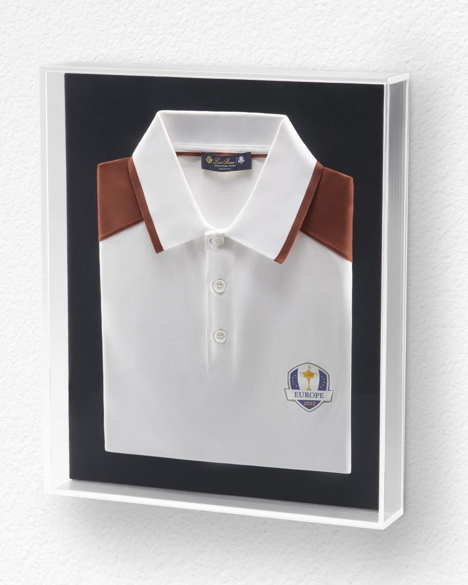 The Loro Piana polo that the European team will wear at the 2023 Ryder Cup in Rome.