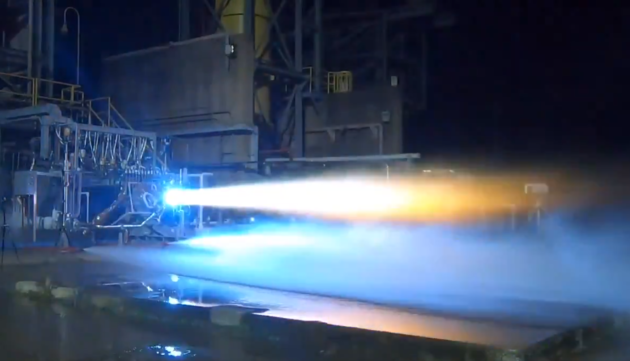 BE-7 rocket engine test