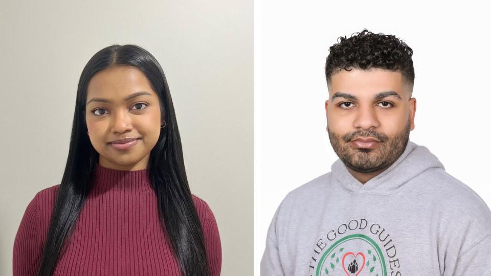  Atqiya Fariha, at left, and Swabir Shariff, at right, are the two rising stars being inducted into the walk of fame Wednesday for their work in the community.