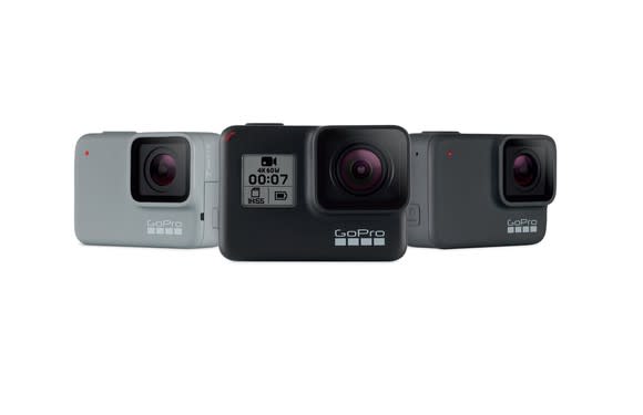 GoPro's Hero 7 lineup of cameras.