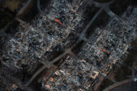 <p>An aerial view of properties destroyed by the Tubbs Fire is seen in Santa Rosa, Calif., Oct. 11, 2017. (Photo: Stephen Lam/Reuters) </p>