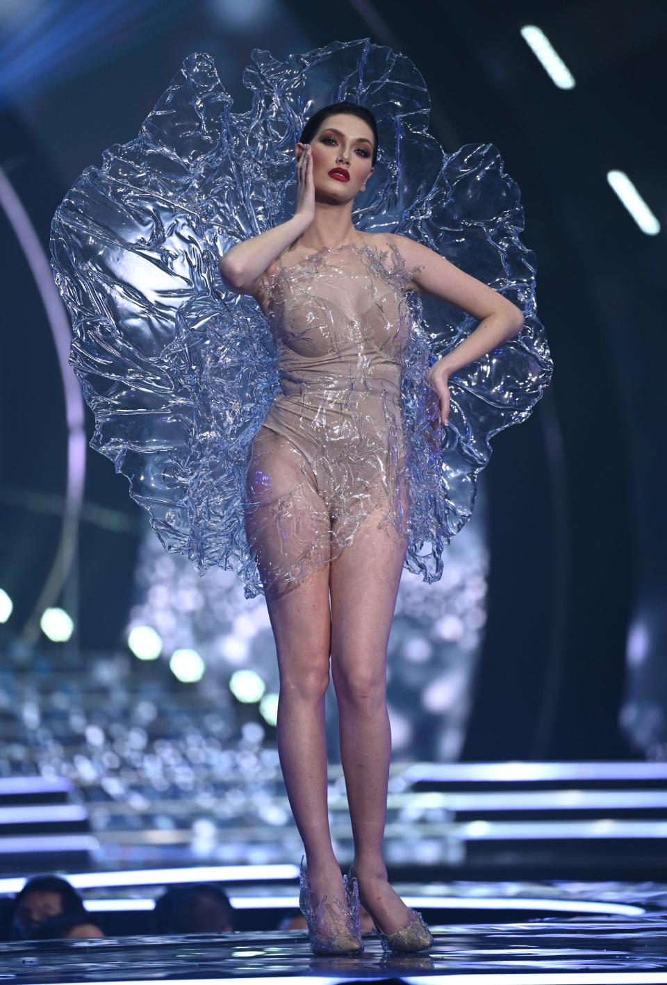 Miss Argentina participates in the 2021 Miss Universe National Costume Contest.