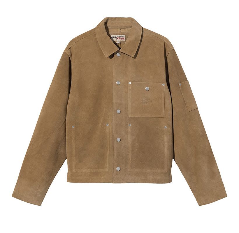 <p><strong>Stüssy</strong></p><p>doverstreetmarket.com</p><p><strong>$350.00</strong></p><p><a href="https://shop.doverstreetmarket.com/us/what-s-new/stussy-suede-welding-jacket-brown" rel="nofollow noopener" target="_blank" data-ylk="slk:Buy;elm:context_link;itc:0;sec:content-canvas" class="link ">Buy</a></p><p>Nothing to see here folks, just another suede jacket in the perfect shade of tobacco brown suede. </p>
