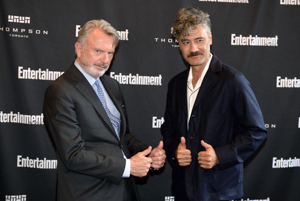 TORONTO, ONTARIO - SEPTEMBER 07: Sam Neill (L) and Taika Waititi attend Entertainment Weekly's Must List Party at the Toronto International Film Festival 2019 at the Thompson Hotel on September 07, 2019 in Toronto, Canada. (Photo by Andrew Toth/Getty Images for Entertainment Weekly)