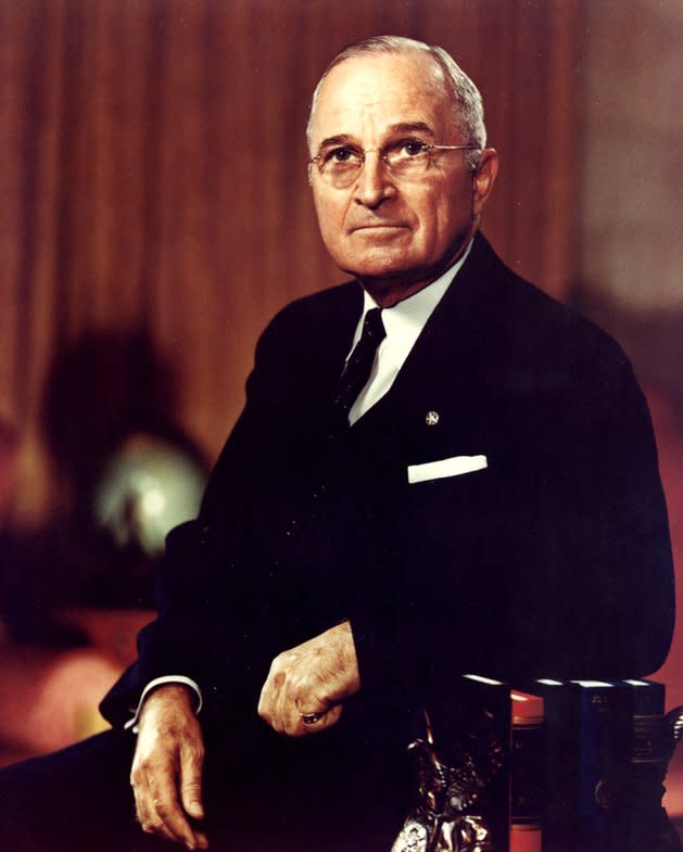 On April 8, 1952, U.S. President Harry Truman ordered government seizure of the steel industry to avoid a general strike. File Photo courtesy of the U.S. Navy