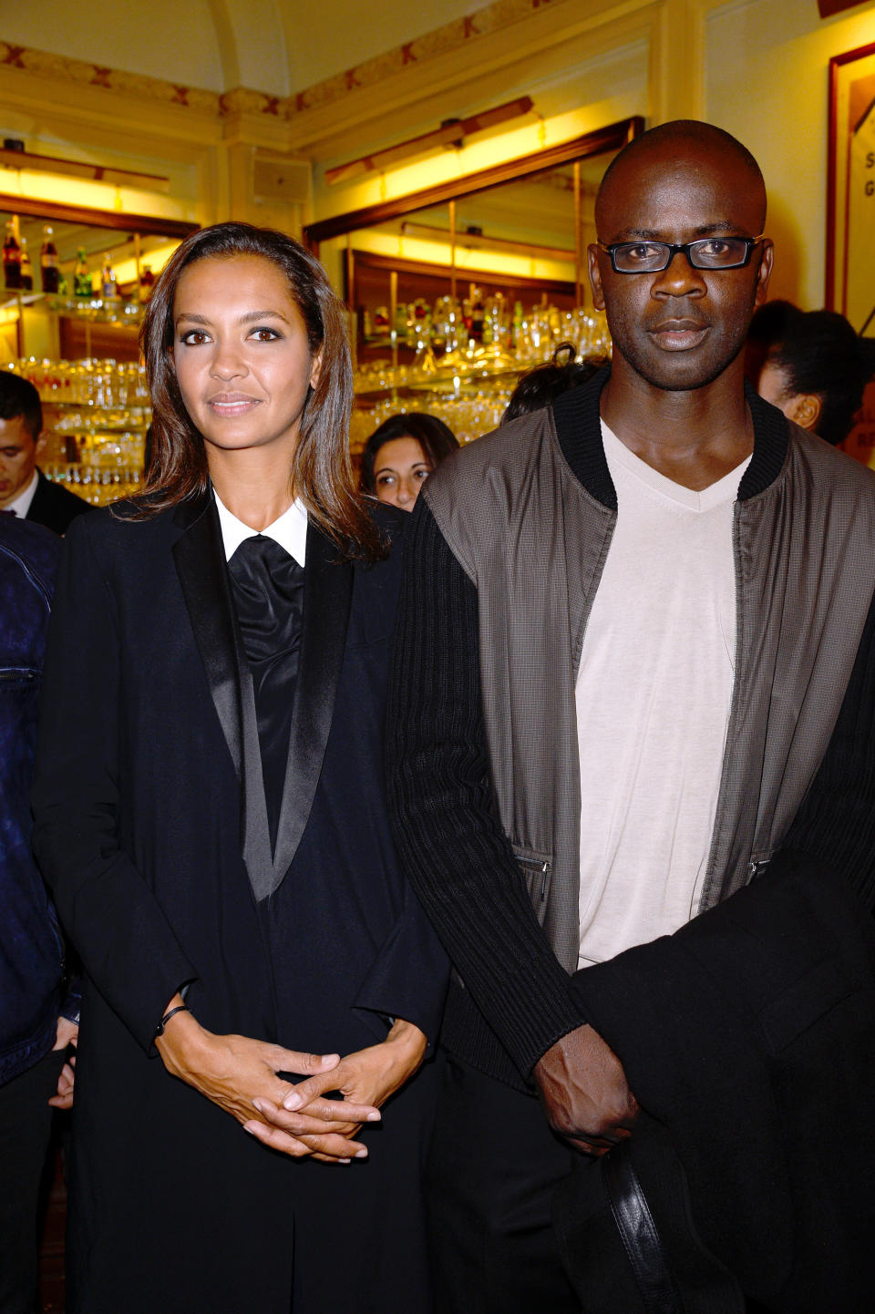 PARIS, FRANCE - JUNE 24:  Karine Le Marchand and Lilian Thuram attend the Ary Abittan performance at Theater Edouard VII benefiting 'Un Coeur Pour La Paix' on June 24, 2013 in Paris, France.  (Photo by Bertrand Rindoff Petroff/Getty Images)