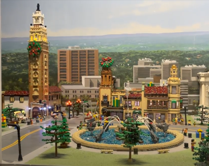 A photo of a city built by LEGOs from LEGOLAND in Kansas City, Missouri.