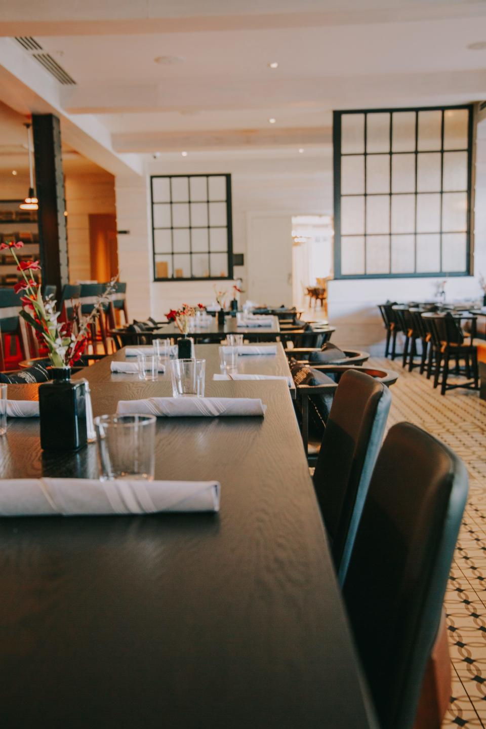 The re-designed dining room in Pacci, located in the Brice Hotel on Houston Street.