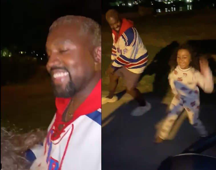 Kanye West grins and dance with North West in video shot by Kim Kardashian shared to Twitter