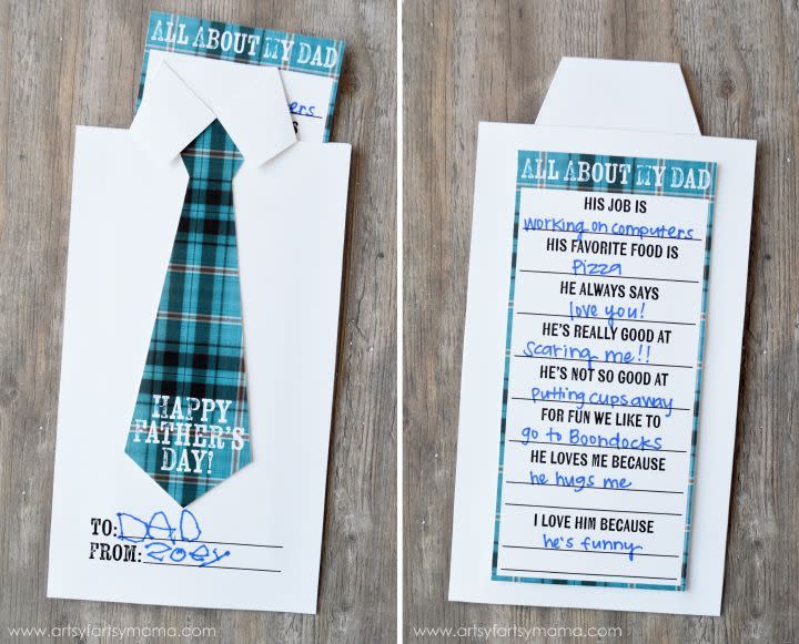 printable fathers day cards gift wrapper card