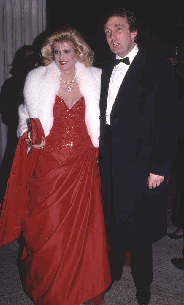 Donald and Ivana Trump at the Met Gala in 1986