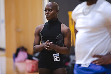 Justine Lindsay during her audition for the Carolina Panthers.