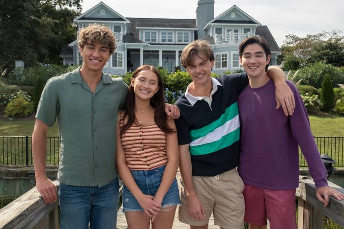 Gavin Casalegno, Lola Tung, Christopher Briney, and Sean Kaufman in The Summer I Turned Pretty