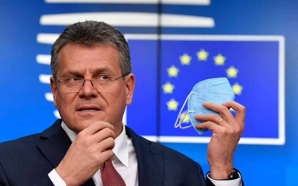 Maros Sefcovic said the EU would begin legal proceedings against the UK - AP