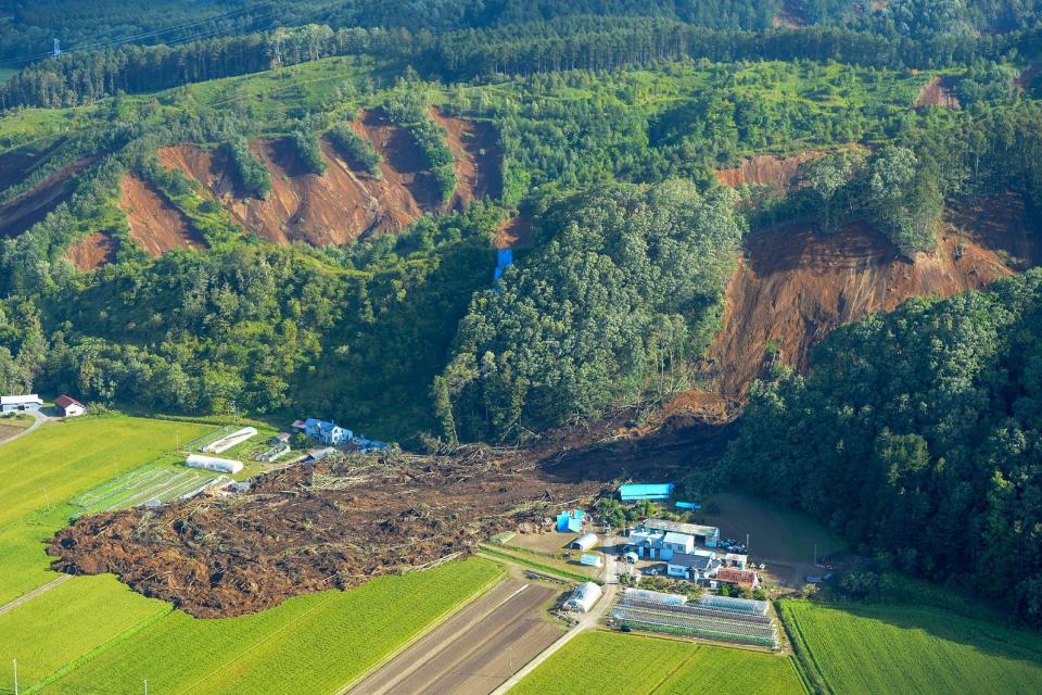 <p>Hokkaido, the second largest island of Japan, was hit by a 6.7 earthquake on Thursday. </p><p>At least 5.3 million residents were without power after the Hokkaido Electric Power Company shut down power plants, according to <em><a rel="nofollow noopener" href="https://www.telegraph.co.uk/news/2018/09/06/landslides-power-outages-powerful-earthquake-hits-japan/" target="_blank" data-ylk="slk:The Telegraph;elm:context_link;itc:0;sec:content-canvas" class="link ">The Telegraph</a></em>. <a rel="nofollow noopener" href="https://www.bbc.com/news/world-asia-45429673" target="_blank" data-ylk="slk:BBC;elm:context_link;itc:0;sec:content-canvas" class="link "><em>BBC</em></a> reports that the earthquake also triggered a series of landslides that took down even more power lines, and enveloped houses and cars. At least eight people were killed, and about 40 went missing, according to <em><a rel="nofollow noopener" href="https://www.independent.co.uk/news/world/asia/japan-earthquake-latest-hokkaido-island-video-death-toll-magnitude-landslides-a8525021.html" target="_blank" data-ylk="slk:The Independent;elm:context_link;itc:0;sec:content-canvas" class="link ">The Independent</a>.</em></p><p>The destructive natural disaster comes just days after the <a rel="nofollow noopener" href="https://www.bbc.co.uk/news/world-asia-45417035" target="_blank" data-ylk="slk:Jebi typhoon;elm:context_link;itc:0;sec:content-canvas" class="link ">Jebi typhoon</a> hit Japan. Jebi was the strongest <a rel="nofollow noopener" href="https://www.popularmechanics.com/science/environment/a15793/hurricanes-cyclones-more-intense-by-2100/" target="_blank" data-ylk="slk:typhoon;elm:context_link;itc:0;sec:content-canvas" class="link ">typhoon</a> to hit the country in 25 years, and the storm halted transportation, damaged infrastructure, and killed at least 10 people.</p>