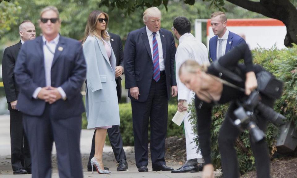 Donald and Melania Trump visit St John’s Church in Washington.