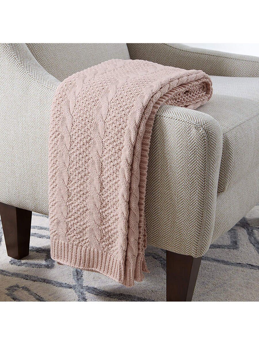 Stone & Beam Transitional Chunky Cable Knit Throw Blanket