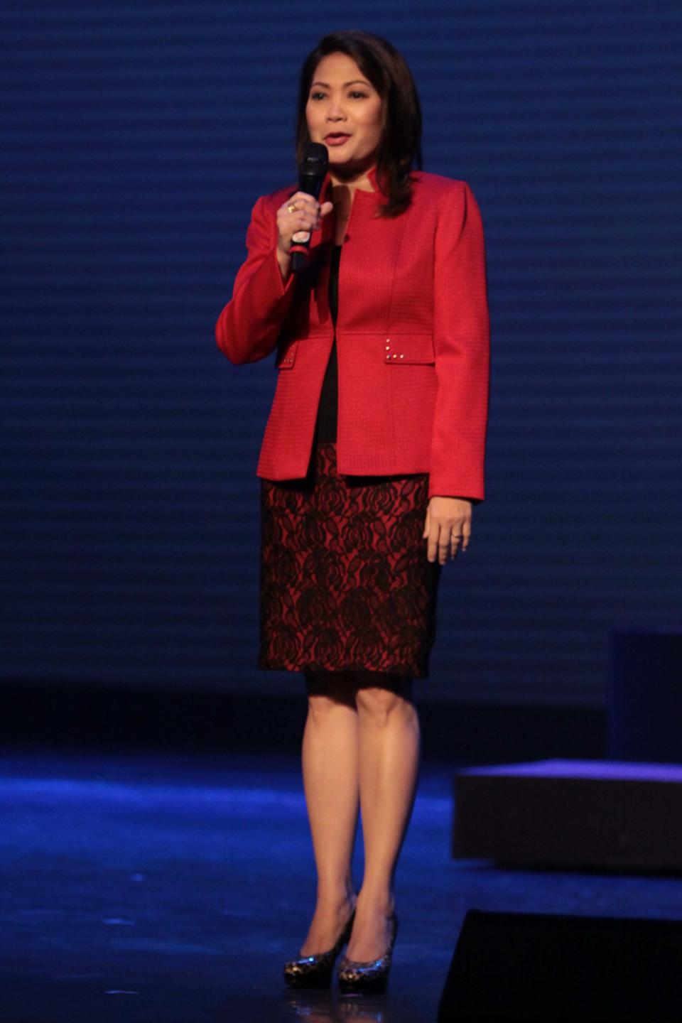 The Kapatid Network launches its biggest offerings for the first quarter of the year via the high-velocity themed trade launch titled "Go5!" at the Resorts World Manila's Performing Arts Theater in Pasay city, south of Manila. on 15 January 2012. (George Calvelo/NPPA Images)