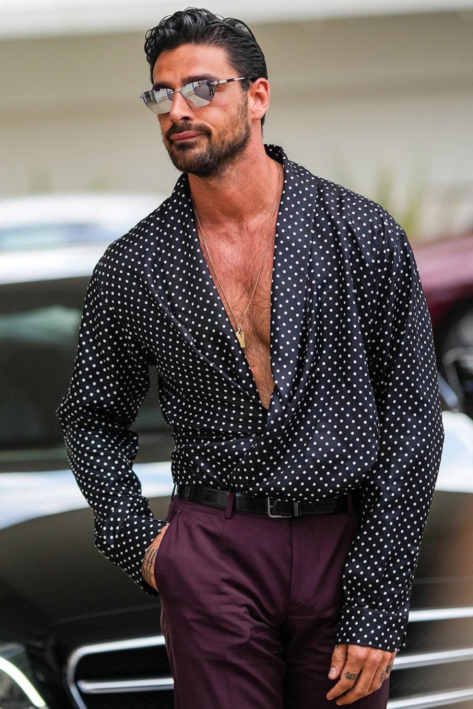 CANNES, FRANCE - MAY 26: Michele Morrone is seen during the 75th annual Cannes film festival at on May 26, 2022 in Cannes, France. (Photo by Edward Berthelot/GC Images)