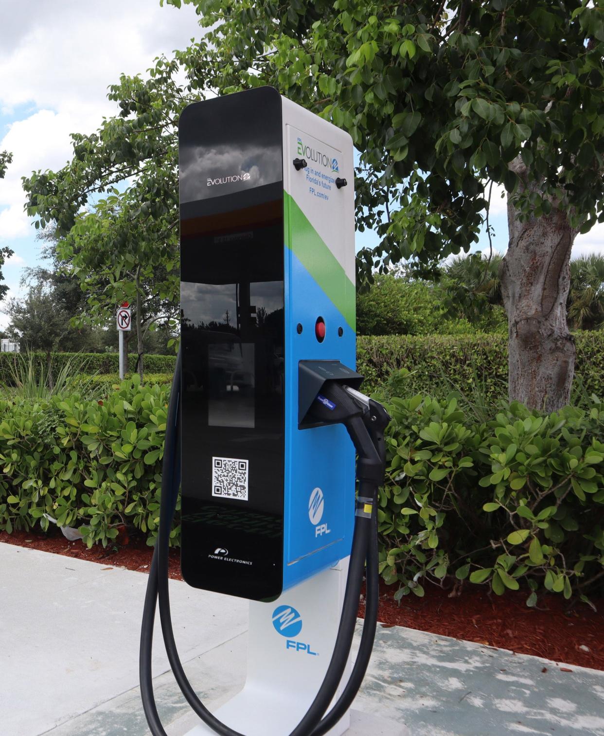 Florida Power & Light has installed fast-charging stations for electric vehicles, similar to this, as part of its EVolution program.